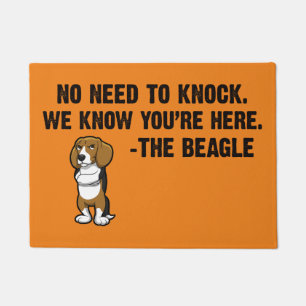 Paillasson Pas besoin de frapper le beagle