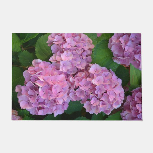 Paillasson Pastel rose Hortensia hydrangea fleurs (Devant)
