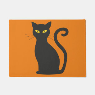 Paillasson Pâte d'Halloween avec chat noir