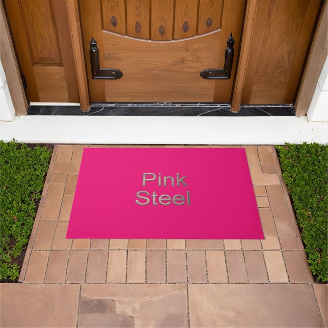 Paillasson Pâte fuchsia en acier rose (De plein air)