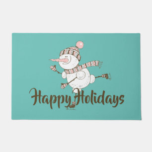Paillasson Patinage sur glace Whimsical Snowman personnalisab