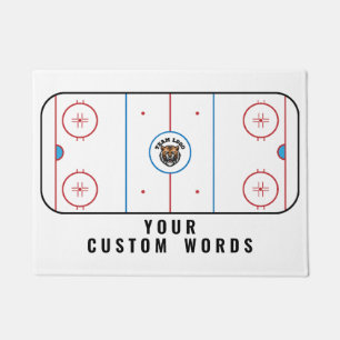 Paillasson Patinoire de hockey avec logo et texte de l'équipe