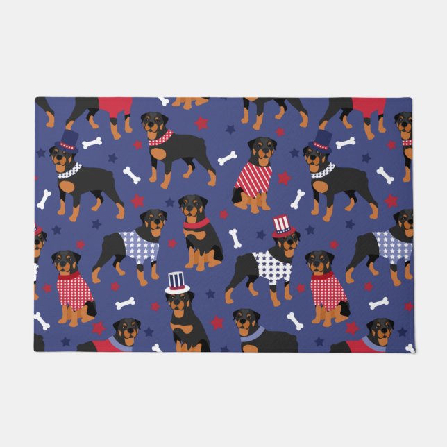 Paillasson Patriotic Rottweiler Pattern Doormat (Devant)