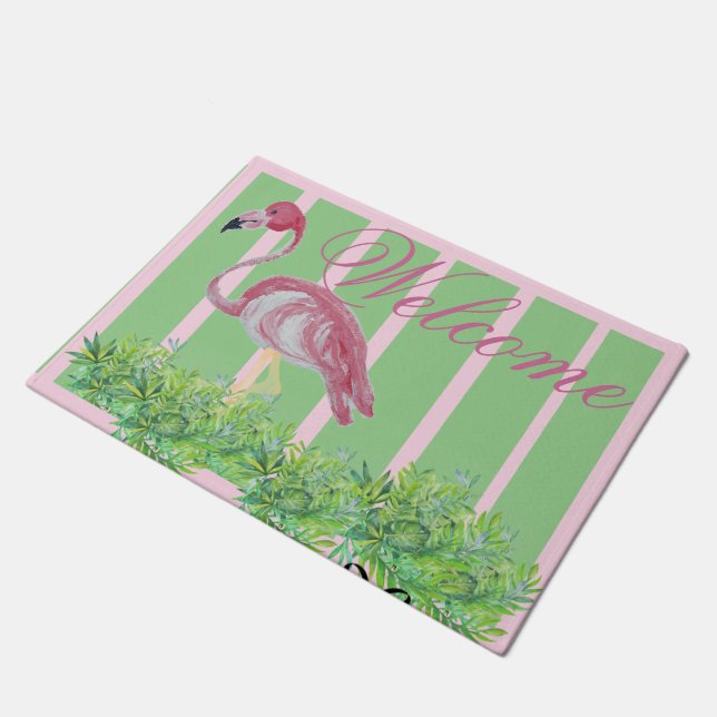 Paillasson Paume Flamant rose rose Flamants roses (Incliné)