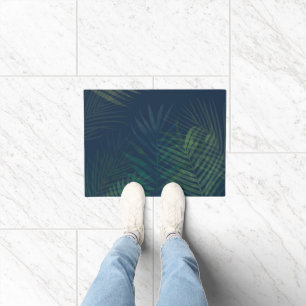 Paillasson Paume vert foncé Feuille Motif - Tropical