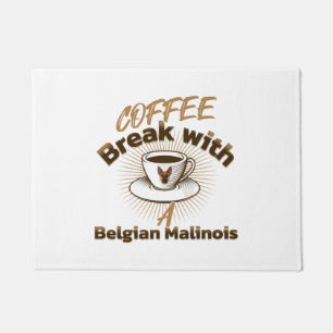 Paillasson pause café avec malinois belge
