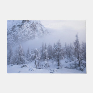 Paillasson Pays merveilleux d'hiver, brouillard, forêt d'épin