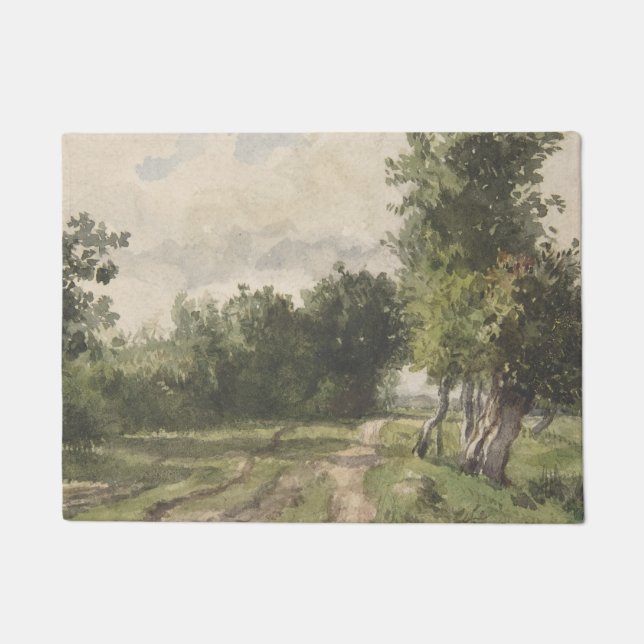 Paillasson Paysage aquarelle du chemin - Troyon constant (Devant)