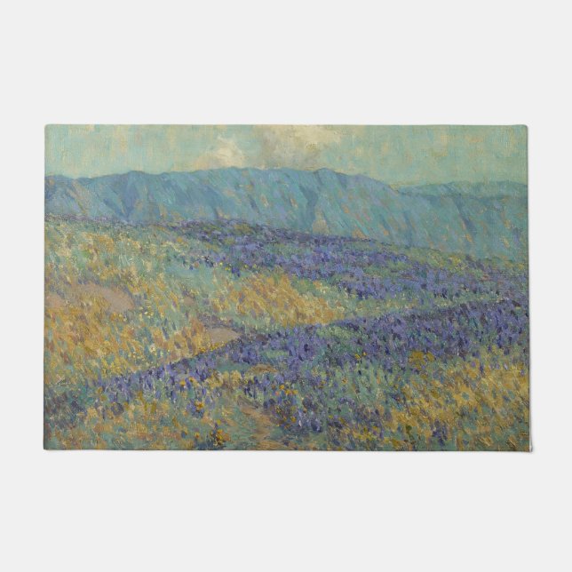 Paillasson Paysage avec fleurs bleues (par Granville Redmond) (Devant)