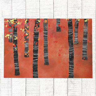 Paillasson Paysage de la forêt de Birch Tree