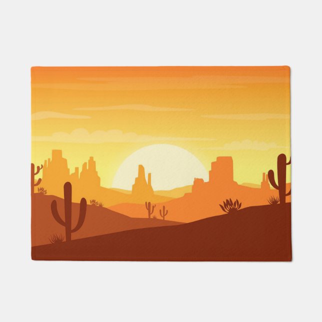 Paillasson Paysage du désert de Cactus (Devant)