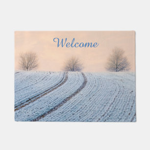 Paillasson Paysage hivernal avec Hoarfrost Entrée personnali