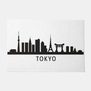 Paillasson Paysage urbain japonais Silhouette de la skyline
