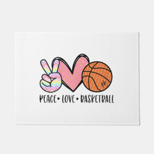 Paillasson Peace Love Basketball Coeur pour les Ados entre