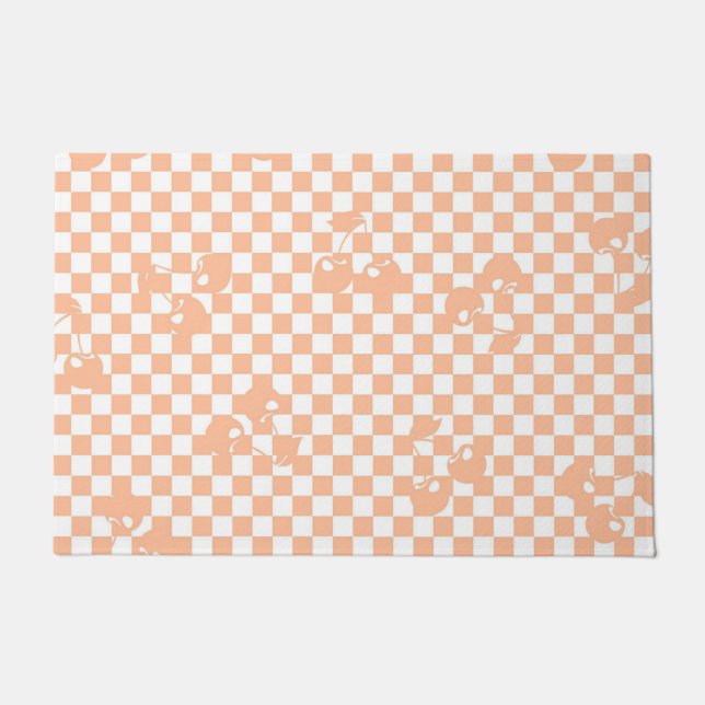 Paillasson Peach Fuzz Cherry En vichy Motif (Devant)