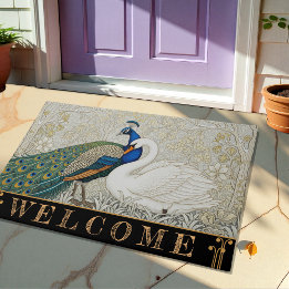 Paillasson Peacock & Swan Art Nuovo Winter / Gold Floral