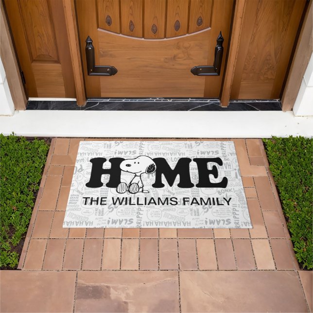 Paillasson PEANUTS | Snoopy on Black White Comics (De plein air)