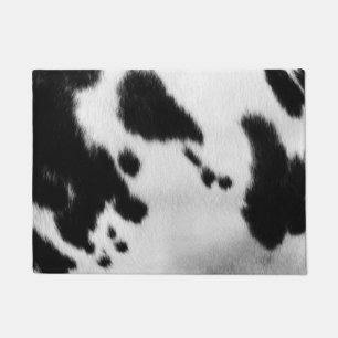 Paillasson Peau noire et blanche de vache à Faux