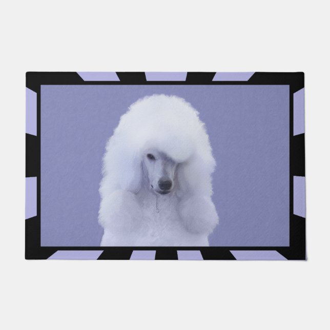 Paillasson Peinture blanche standard pour caniche - Art origi (Devant)