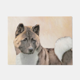 Paillasson Peinture d'Akita - Beau art original de chien