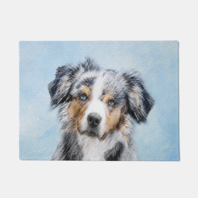 Paillasson Peinture de berger américaine miniature - Chien Ar (Devant)