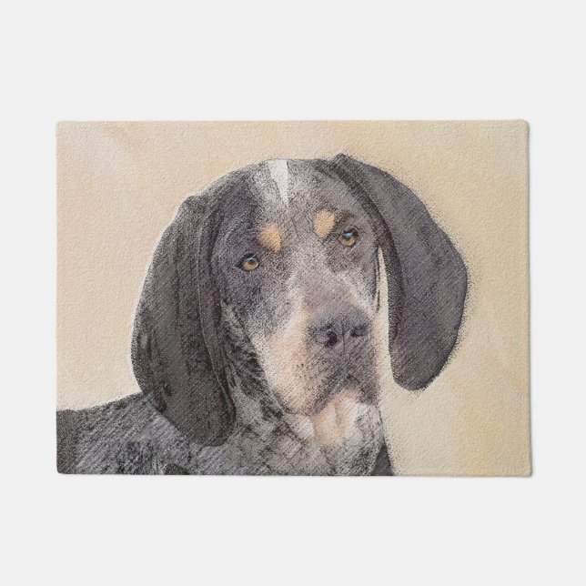 Paillasson Peinture de linge bluetick - mignon chien original (Devant)