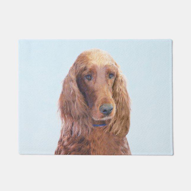 Paillasson Peinture de Setter irlandais - Joli art original d (Devant)