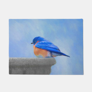 Paillasson Peinture d'oiseau bleu - art original d'oiseau