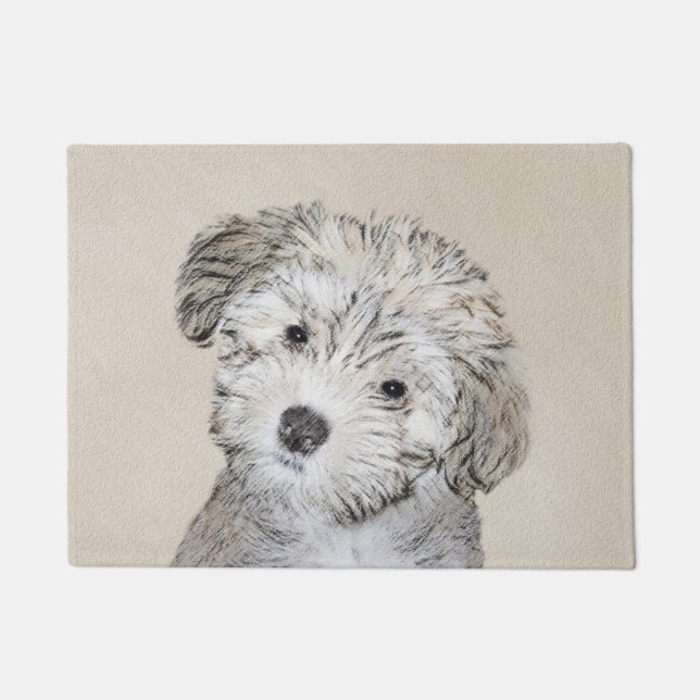Paillasson Peinture havanaise de chiot - Beau art original de (Devant)