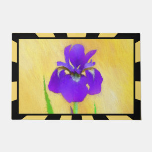 Paillasson Peinture Iris à pois pourpre - Chien original mign