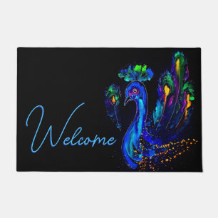 Paillasson Peinture Whimsical Peacock