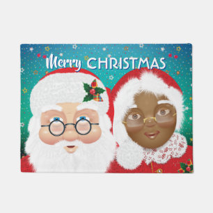 Paillasson Père Noël et Mme Claus Fêtes de Noël