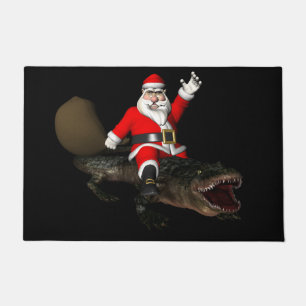Paillasson Père Noël Festif Montant Un Alligator
