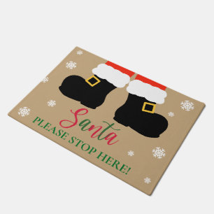 Paillasson Père Noël S'Il Vous Plaît Arrêtez Ici Noël Mignonn