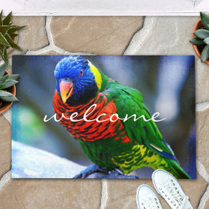 Paillasson Perroquet Loriquet Oiseaux Photo Rouge Bleu Vert S