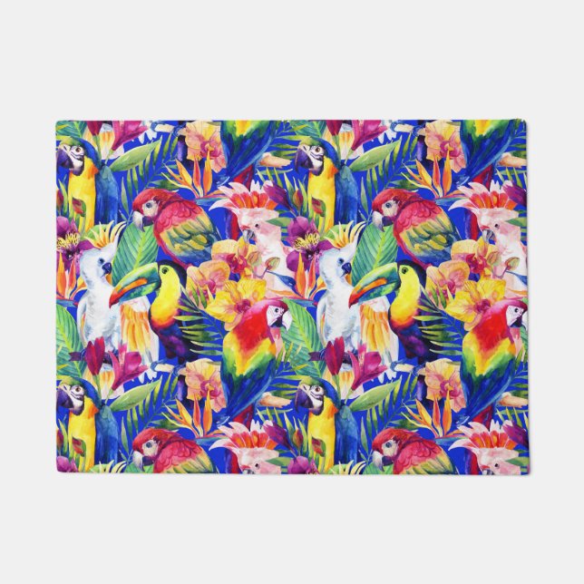 Paillasson Perroquets d'aquarelle (Devant)