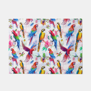 Paillasson Perroquets de style d'aquarelle