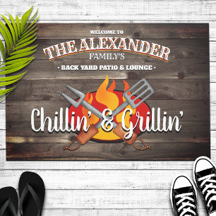 Paillasson Personalized Backyard Chillin' and Grillin' Patio 