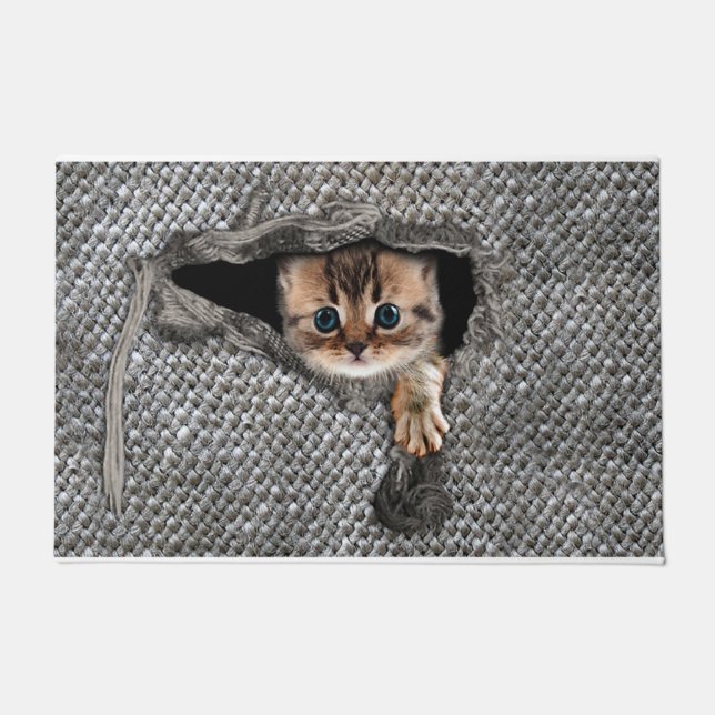Paillasson Personalized Cat Doormat, Cat Welcome Doormat (Devant)