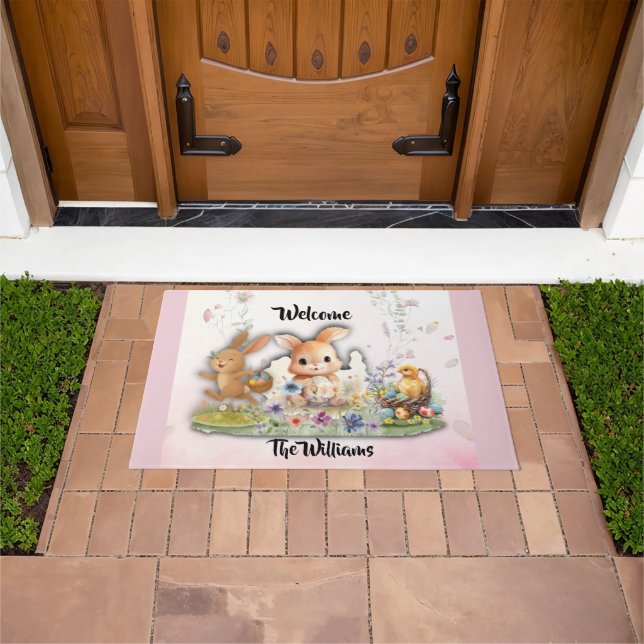Paillasson Personalized Easter Bunny Welcome Doormat (De plein air)