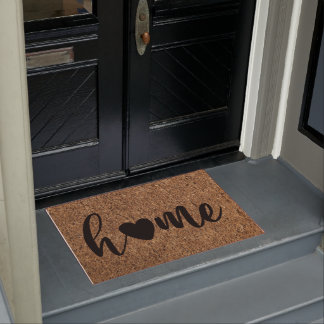 Paillasson Personnalisable Faux Coir Home avec Coeur