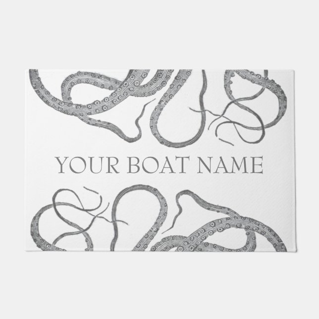 Paillasson Personnalisé ajouter votre nom de bateau pieuvre n (Devant)