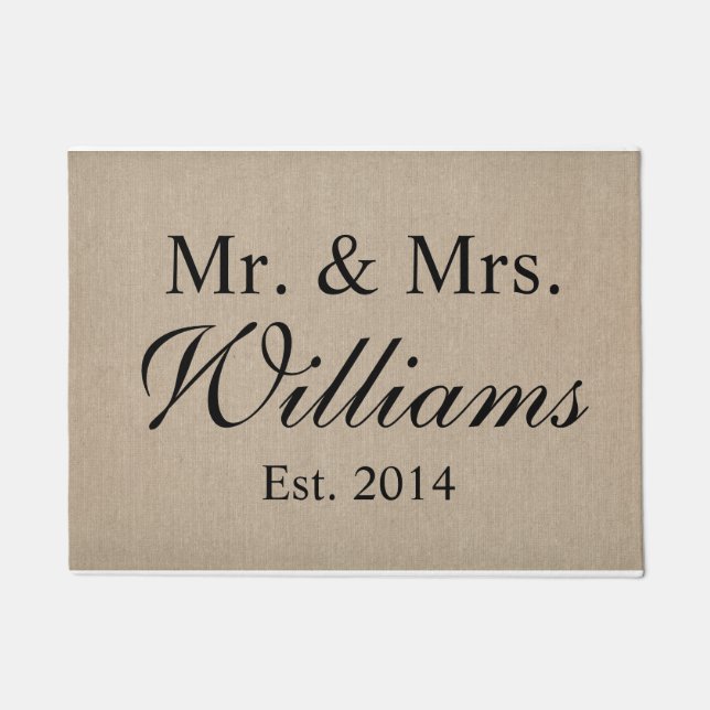 Paillasson Personnalisé M. & Mme Mariage (Devant)
