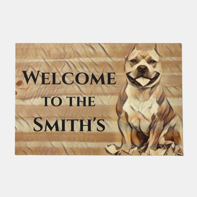 Paillasson Personnalisé Pit Bull Dog (Devant)