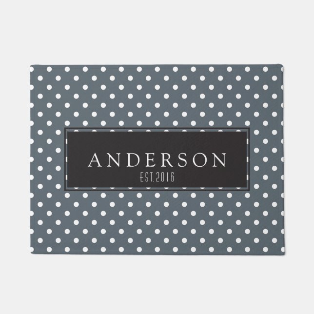 Paillasson Personnalisé - Pois blancs modernes (Devant)