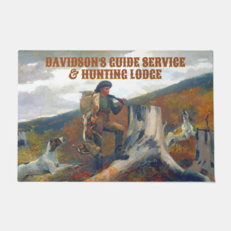 Paillasson Personnaliser Un chasseur avec des cerfs et des ch