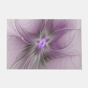 Paillasson Petite Beauté Moderne Fleur d'Art Fractal Gris Mau