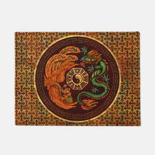 Paillasson Phoenix et Dragon avec bagua #1