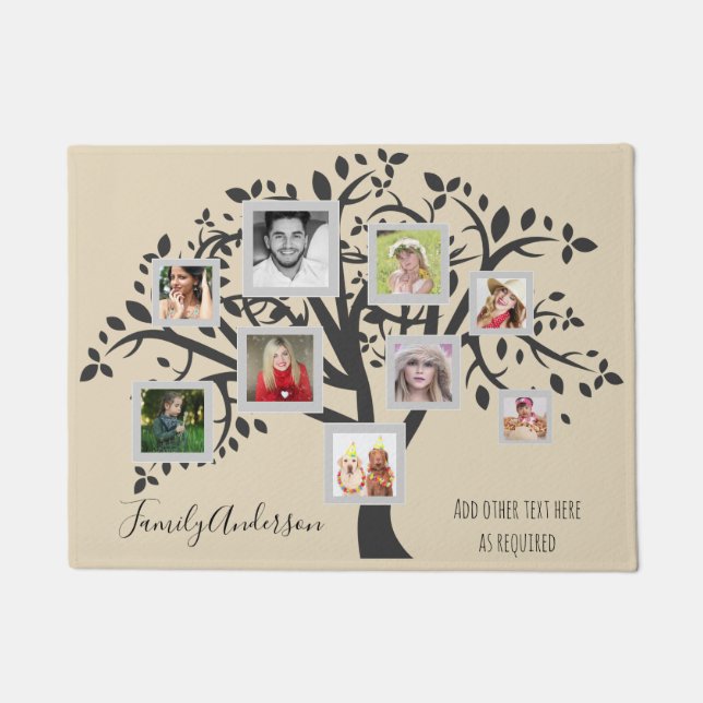 Paillasson Photo Collage Family Tree Modèle Personnalisé (Devant)
