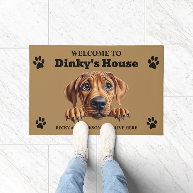 Paillasson Photo de chien Rhodesian Ridgeback mignon (Intérieur)